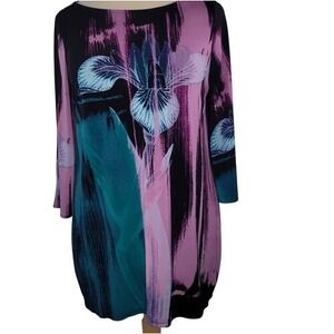 Alfani Purple & Turquoise Floral Print‎ Dress